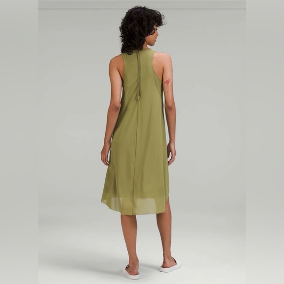 Lululemon mesh overlay high neck dress size 6 in bronze green - Picture 10 of 10